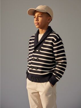 Vintage Gymboree Unique Navy & White Cardigan Sweater•S